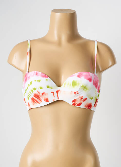 Haut de maillot de bain stretch haut soutien-gorge moulé blanc PASSIONATA femme