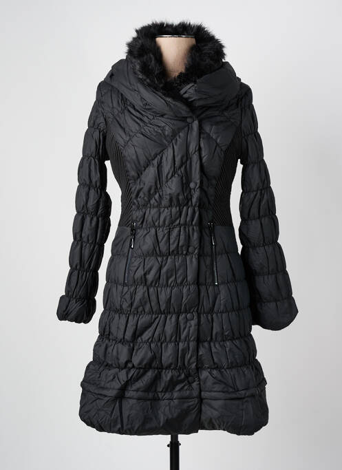 Doudoune poches a capuche noir ARELINE femme