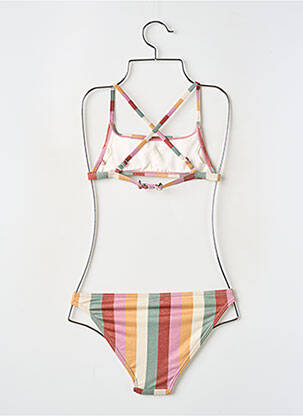 Maillot de bain 2 pièces imprimé rayures jaune PROTEST fille