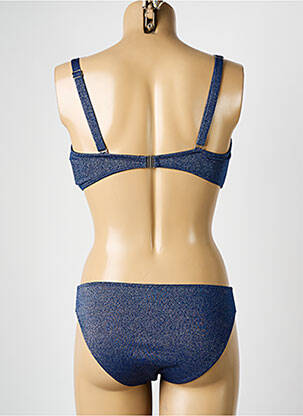 Maillot de bain 2 pièces stretch haut bandeau bleu COCO SAINT TROPEZ femme