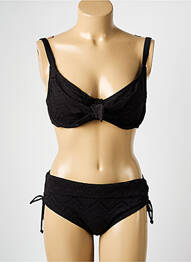 Maillot de bain 2 pièces stretch haut soutien-gorge balconnet noir DAG ADOM femme