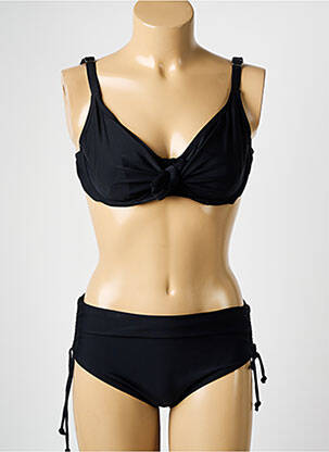 Maillot de bain 2 pièces stretch haut soutien-gorge emboitant noir DAG ADOM femme