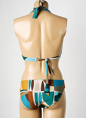 Maillot de bain 2 pièces stretch haut soutien-gorge avec mousse de rembourrage amovible bleu LAGON BLEU femme