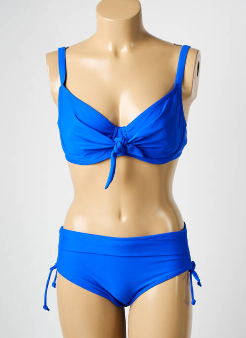 Maillot de bain 2 pièces stretch haut soutien-gorge emboitant bleu DAG ADOM femme