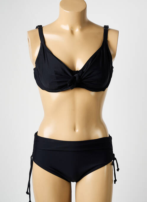 Maillot de bain 2 pièces stretch haut soutien-gorge emboitant noir DAG ADOM femme