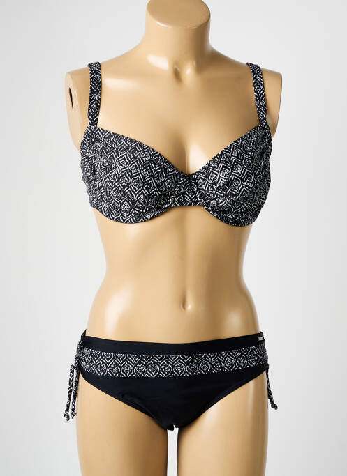 Maillot de bain 2 pièces stretch haut soutien-gorge emboitant noir SUN PROJECT femme