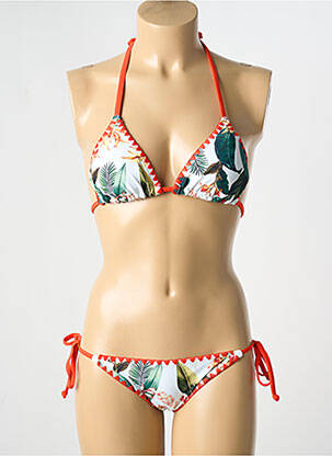 Maillot de bain 2 pièces orange LAGON BLEU pour femme