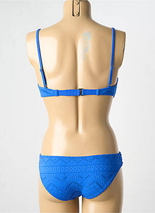 Maillot de bain 2 pièces stretch haut soutien-gorge moulé bleu DAG ADOM femme