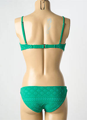 Maillot de bain 2 pièces stretch haut soutien-gorge avec mousse de rembourrage amovible vert DAG ADOM femme