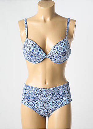 Maillot de bain 2 pièces avec armature haut soutien-gorge push-up bleu DAG ADOM femme