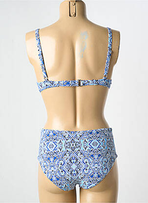 Maillot de bain 2 pièces avec armature haut soutien-gorge push-up bleu DAG ADOM femme