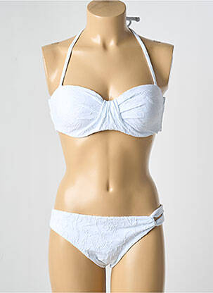 Maillot de bain 2 pièces stretch haut soutien-gorge moulé blanc YSABEL MORA femme