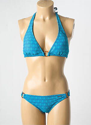 Maillot de bain 2 pièces stretch haut soutien-gorge avec mousse de rembourrage amovible bleu SUN PROJECT femme