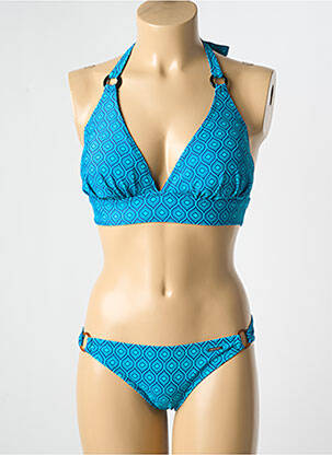 Maillot de bain 2 pièces stretch haut soutien-gorge avec mousse de rembourrage amovible bleu SUN PROJECT femme