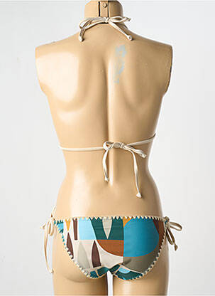 Maillot de bain 2 pièces stretch haut soutien-gorge avec mousse de rembourrage amovible beige LAGON BLEU femme