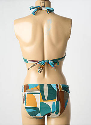 Maillot de bain 2 pièces stretch haut soutien-gorge avec mousse de rembourrage amovible bleu LAGON BLEU femme