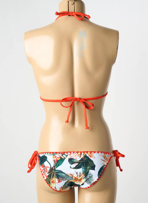 Maillot de bain 2 pièces orange LAGON BLEU pour femme