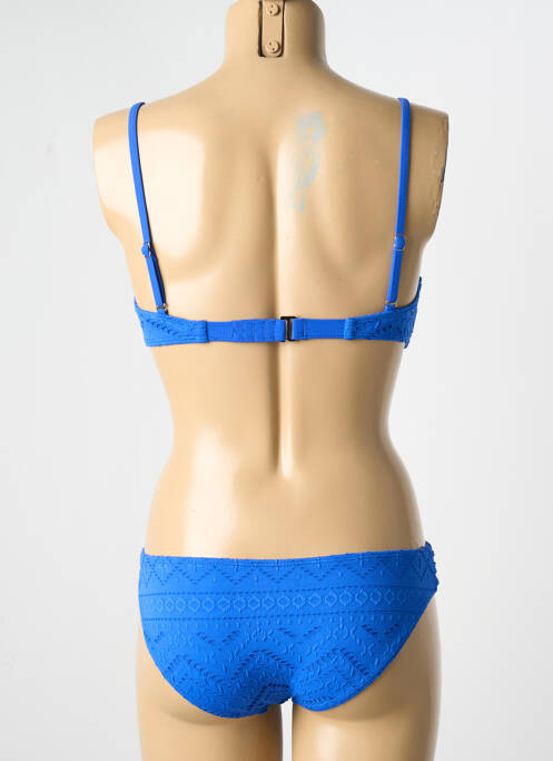 Maillot de bain 2 pièces stretch haut soutien-gorge moulé bleu DAG ADOM femme