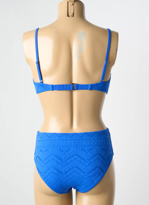 Maillot de bain 2 pièces stretch haut soutien-gorge push-up bleu DAG ADOM femme