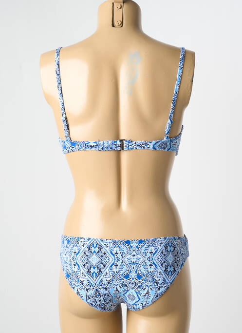 Maillot de bain 2 pièces stretch haut soutien-gorge push-up bleu DAG ADOM femme