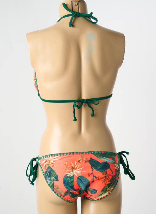Maillot de bain 2 pièces stretch haut soutien-gorge avec mousse de rembourrage amovible orange LAGON BLEU femme