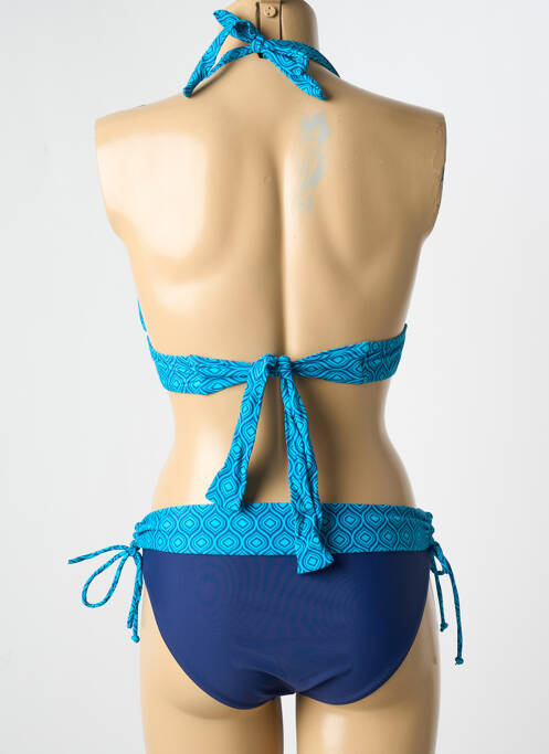Maillot de bain 2 pièces stretch haut soutien-gorge avec mousse de rembourrage amovible bleu SUN PROJECT femme
