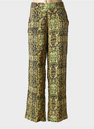 Pantalon large tissage popeline taille normale vert MKT STUDIO femme