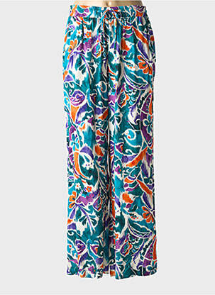 Pantalon large coupe fluide taille haute vert LA FEE MARABOUTEE femme