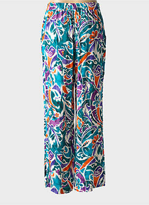 Pantalon large coupe fluide taille haute vert LA FEE MARABOUTEE femme