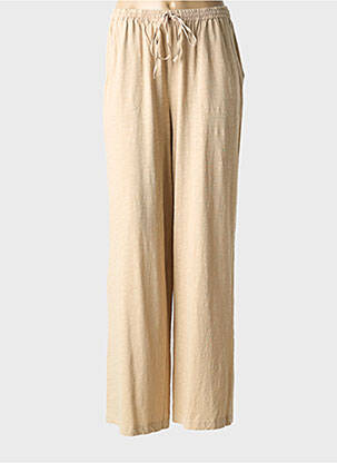 Pantalon droit taille élastique taille normale beige YERSE femme