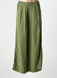 Pantalon large tissage crêpe taille haute vert KANOPE femme