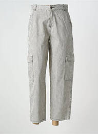 Pantalon cargo coupe droite taille haute beige YERSE femme
