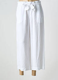 Pantalon 7/8 tissage popeline taille normale blanc KANOPE femme