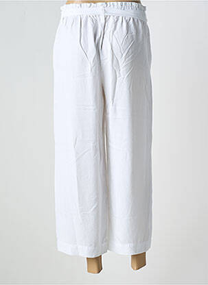 Pantalon 7/8 tissage popeline taille normale blanc KANOPE femme