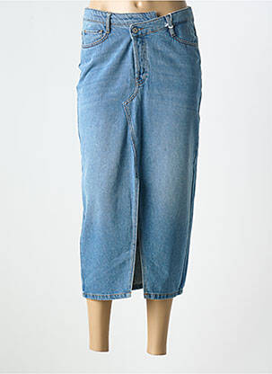Jupe longue coupe droite bleu KANOPE femme