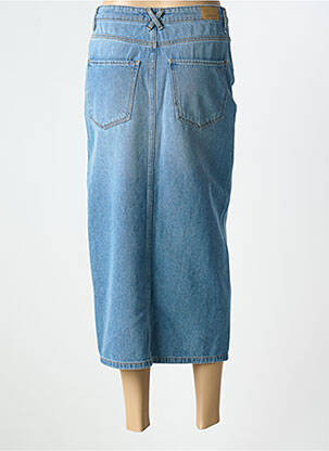 Jupe longue coupe droite bleu KANOPE femme