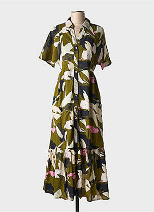 Robe longue manches courtes manches courtes vert MKT STUDIO femme