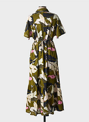 Robe longue manches courtes manches courtes vert MKT STUDIO femme