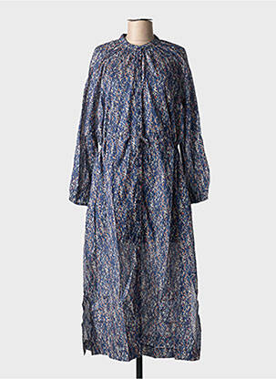 Robe longue manches longues manches longues bleu GRACE & MILA femme