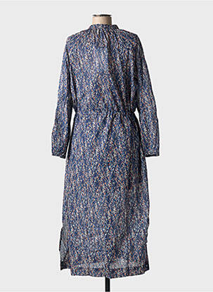 Robe longue manches longues manches longues bleu GRACE & MILA femme