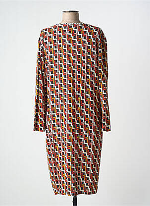 Robe mi-longue imprimé fantaisie manches longues orange LE PETIT BAIGNEUR femme