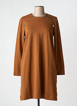 Robe courte manches longues manches longues orange LA FEE MARABOUTEE femme