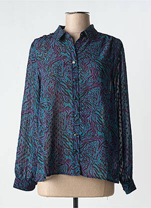 Chemisier tissage crêpe manches longues vert LOLA ESPELETA femme