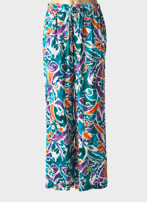 Pantalon large coupe fluide taille haute vert LA FEE MARABOUTEE femme