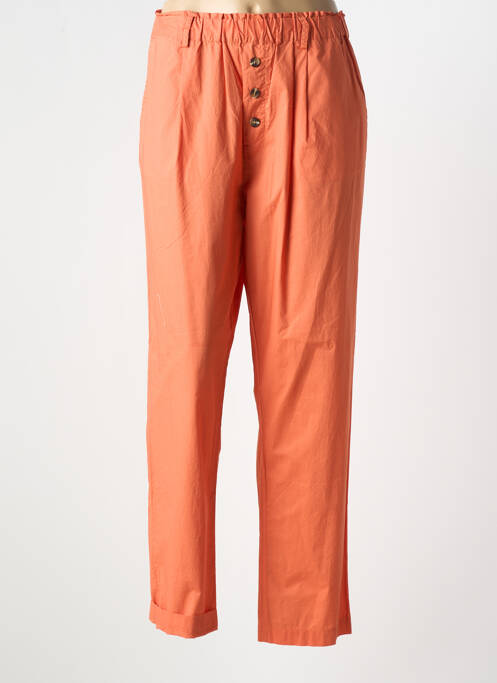 Pantalon chino tissage popeline taille haute orange YERSE femme