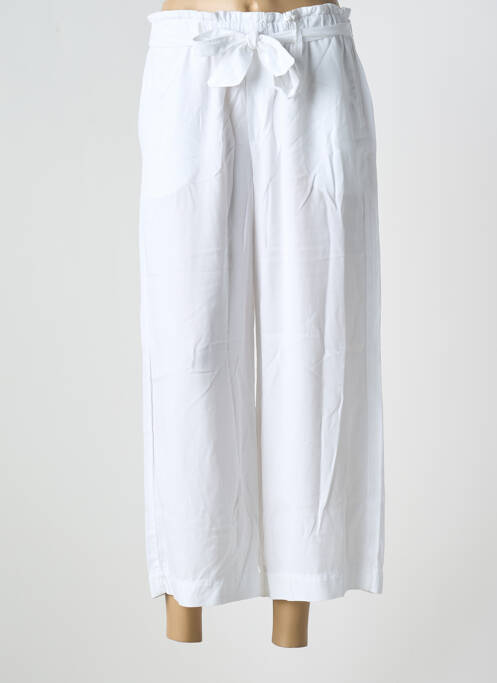 Pantalon 7/8 tissage popeline taille normale blanc KANOPE femme