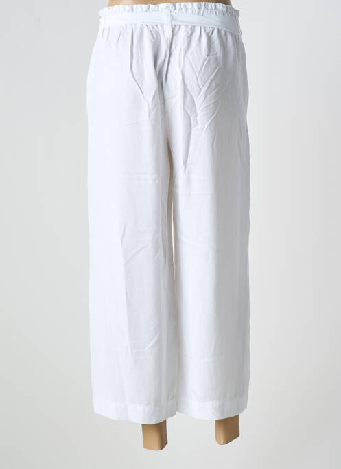 Pantalon 7/8 tissage popeline taille normale blanc KANOPE femme