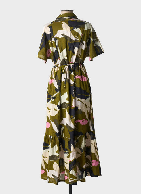 Robe longue manches courtes manches courtes vert MKT STUDIO femme