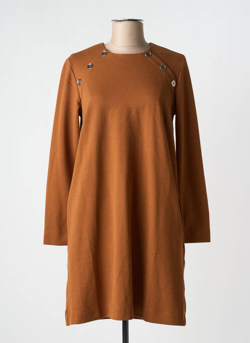 Robe courte manches longues manches longues orange LA FEE MARABOUTEE femme