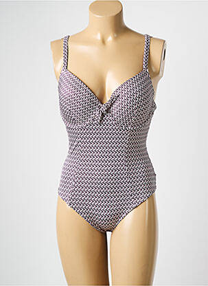 Maillot de bain 1 pièce imprimé fantaisie violet OLYMPIA femme